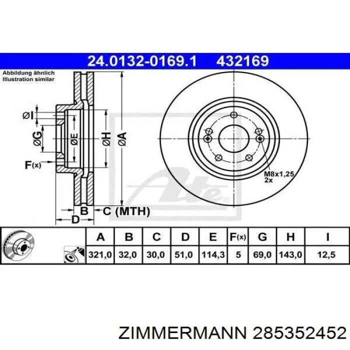 Купити 285352452 Zimmermann Ротор гальмівний