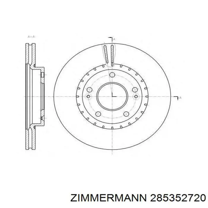 285352720 Zimmermann Гальмо дискове переднє