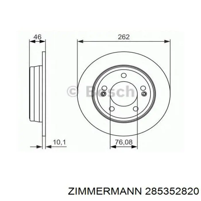 Купити 285352820 Zimmermann Диск заднього гальма