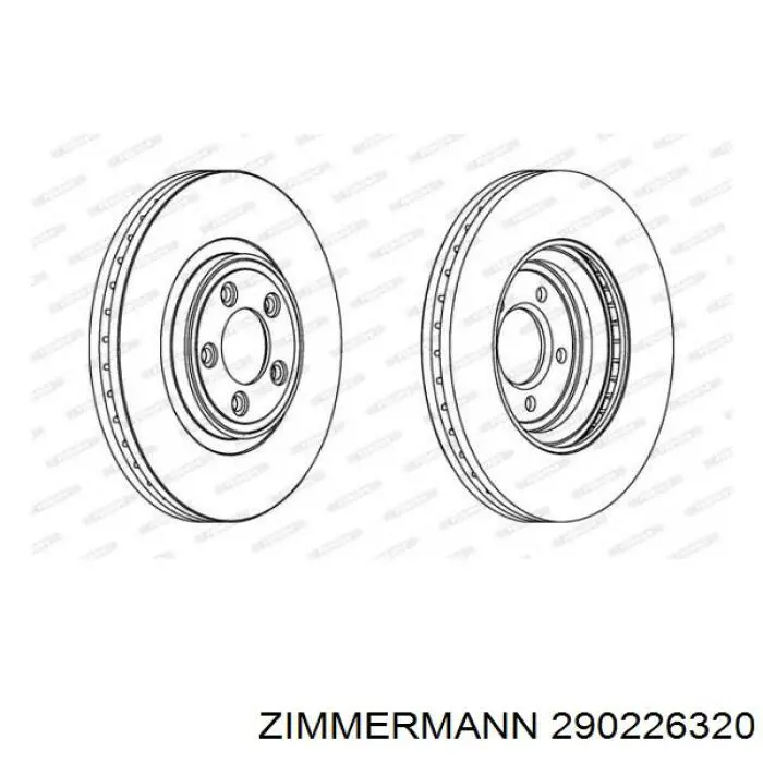 Диск переднього гальма Zimmermann 290226320 ціна, від 63.48 USD