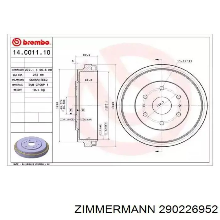Купити 290226952 Zimmermann Ротор гальмівний