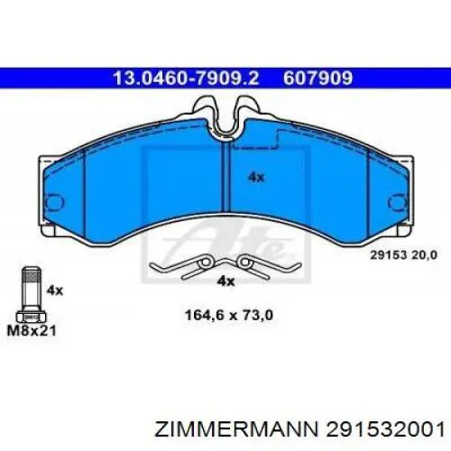Тормозні колодки Zimmermann 291532001