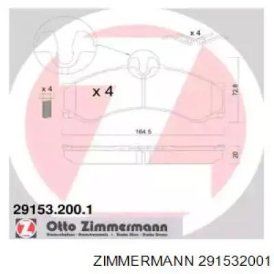 291532001 Zimmermann Передні гальмівні колодки