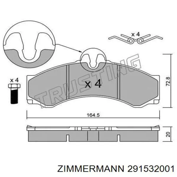 Гальмівні колодки Zimmermann 291532001 ціна, від 43.47 USD