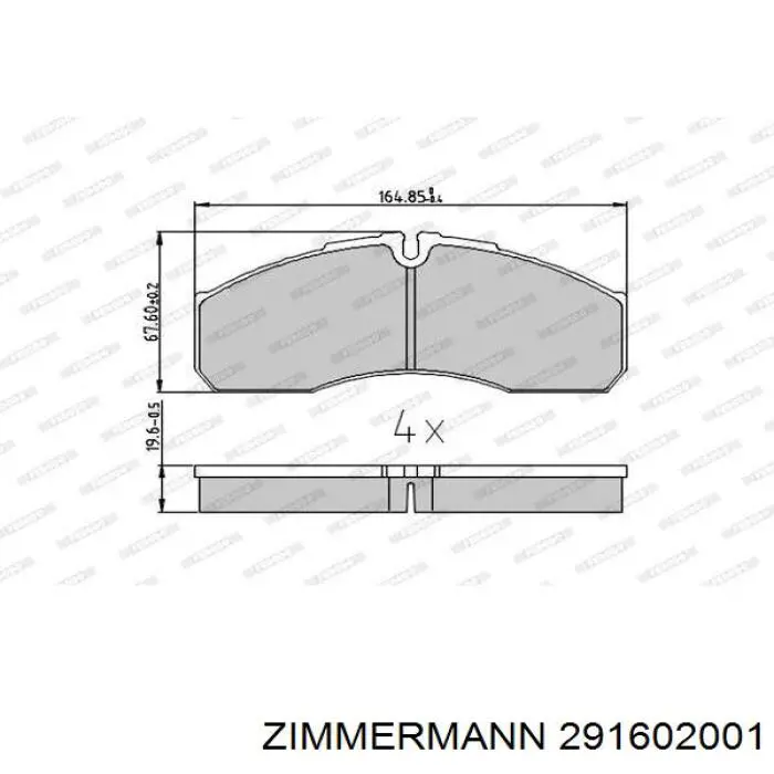 Колодки гальмівні передні, дискові 291602001 Zimmermann