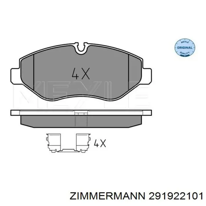 291922101 Zimmermann колодки гальмівні передні, дискові