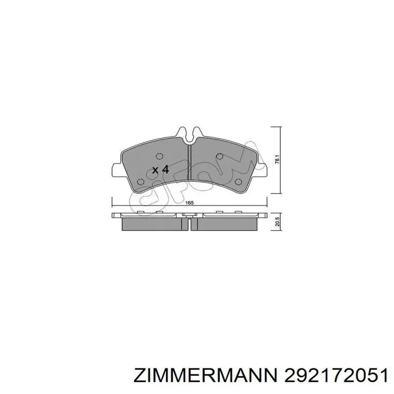 Задні дискові колодки Zimmermann 292172051