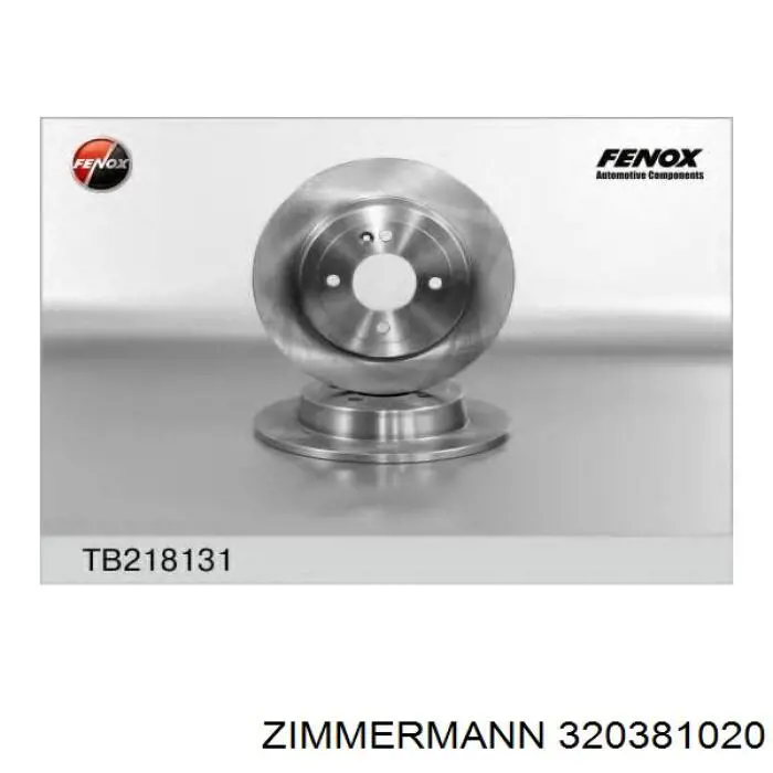 Диск гальмівний задній Zimmermann 320381020