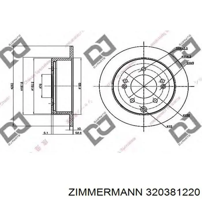 Купити 320381220 Zimmermann Диск заднього гальма