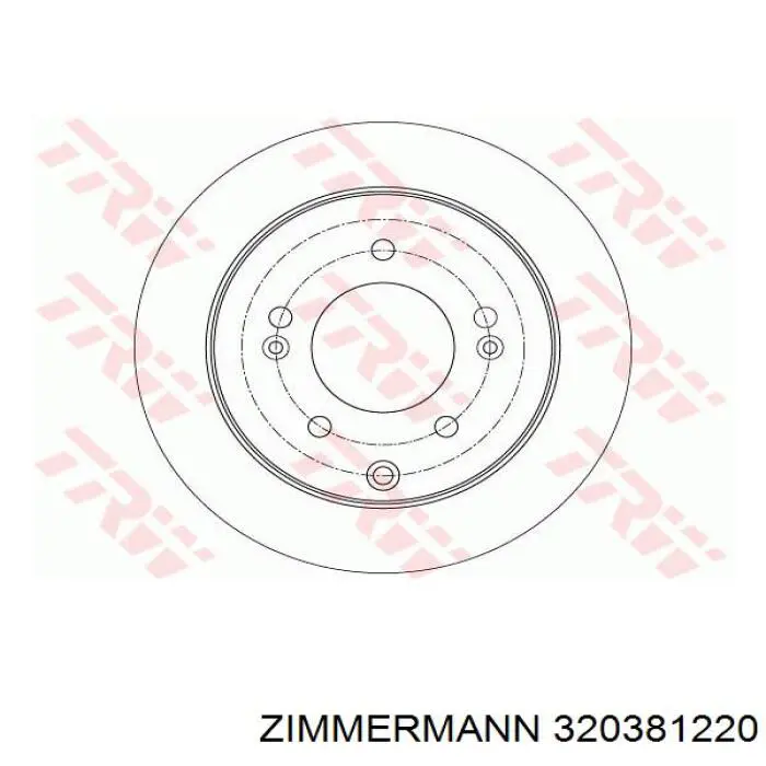 Купити 320381220 Zimmermann Диск заднього гальма