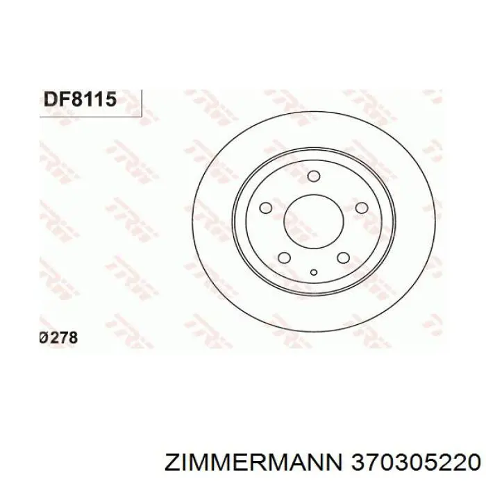 Задні дискові гальма Zimmermann 370305220 ціна, від 39.07 USD
