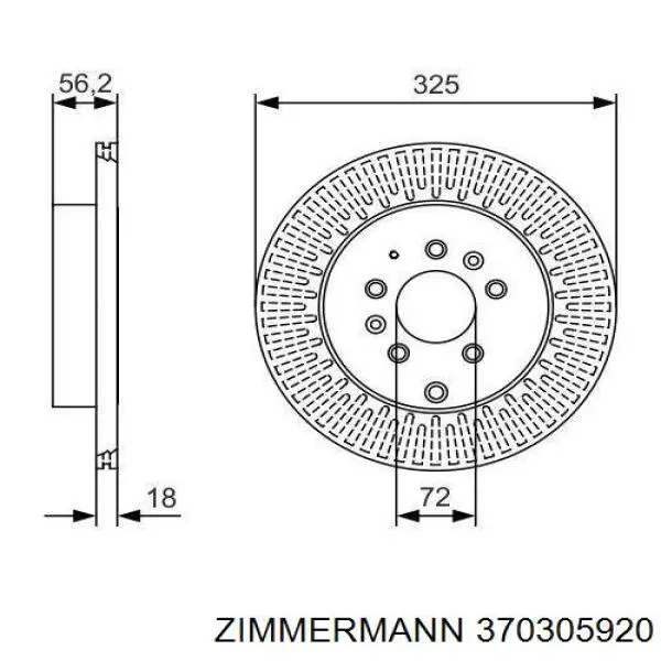Купити 370305920 Zimmermann Диск заднього гальма
