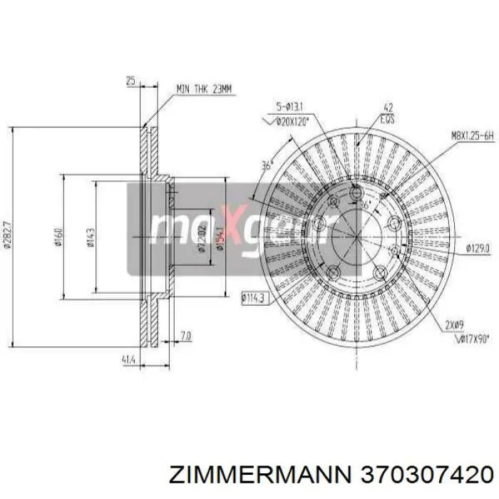 Гальмівні диски передні 370307420 Zimmermann
