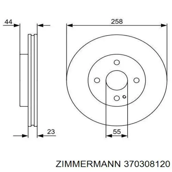 Гальмівні диски передні 370308120 Zimmermann