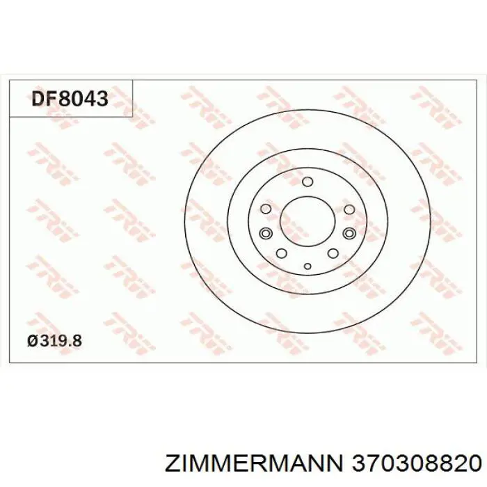 370308820 Zimmermann диск гальмівний передній