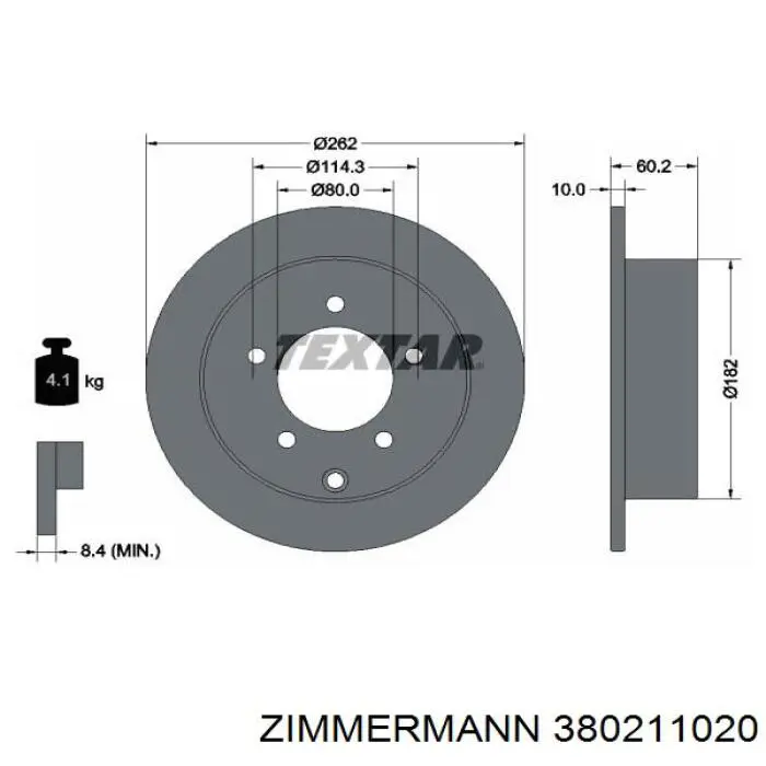 Гальмівні диски 380211020 Zimmermann