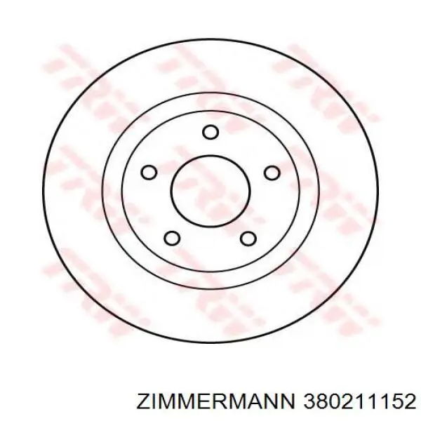 Диск гальмівний передній Zimmermann 380211152