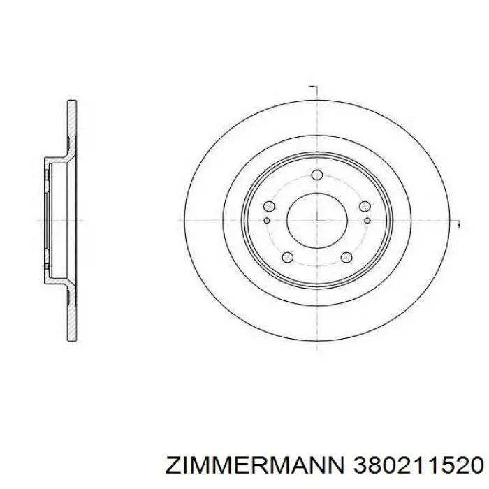 Задні дискові гальма Zimmermann 380211520 ціна, від 39.70 USD
