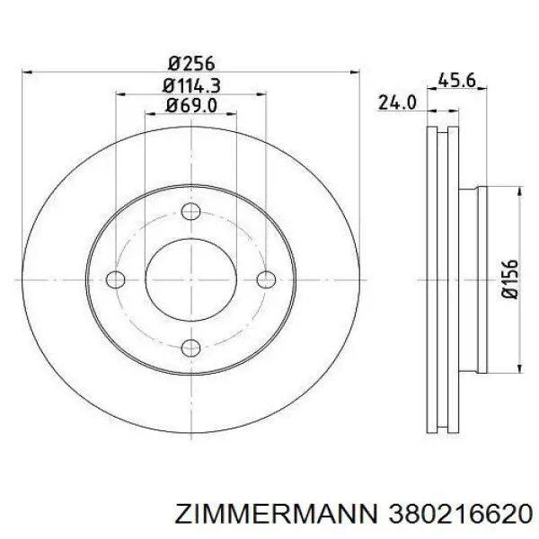 Гальмівні диски передні 380216620 Zimmermann