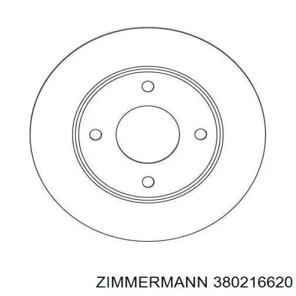 Диск гальмівний передній Zimmermann 380216620