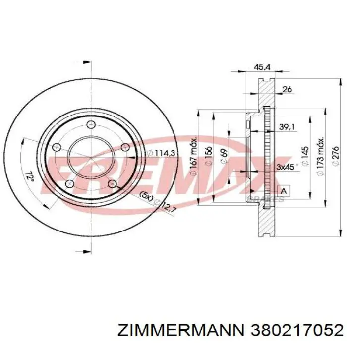 Гальмівні диски передні 380217052 Zimmermann