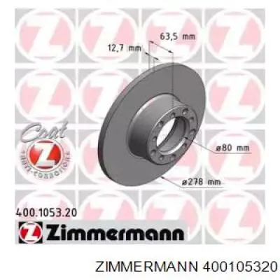Диск переднього гальма Zimmermann 400105320 ціна, від 29.92 USD