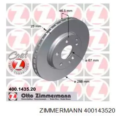 Гальмівні диски передні 400143520 Zimmermann