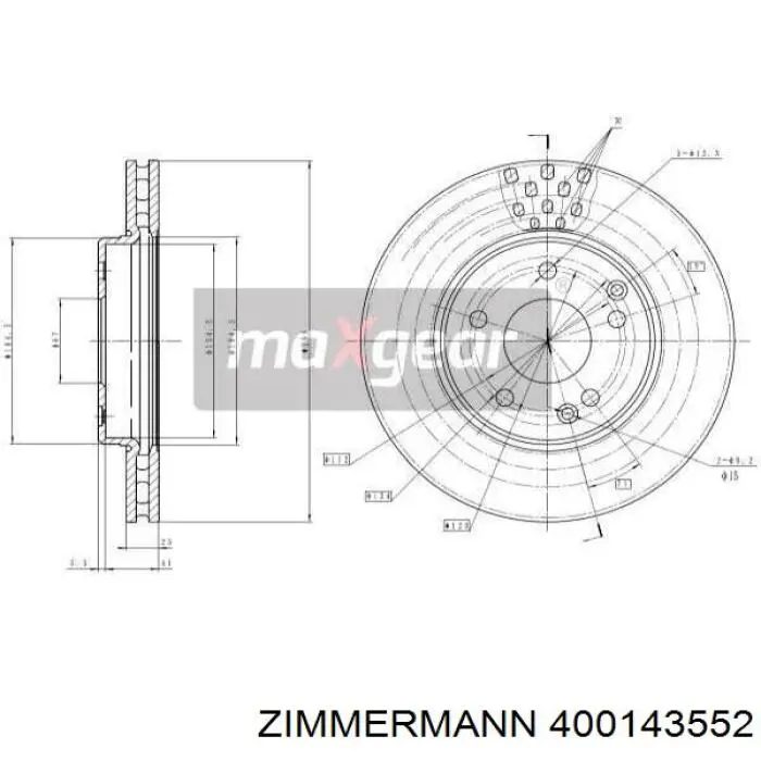 Купити 400143552 Zimmermann Ротор гальмівний