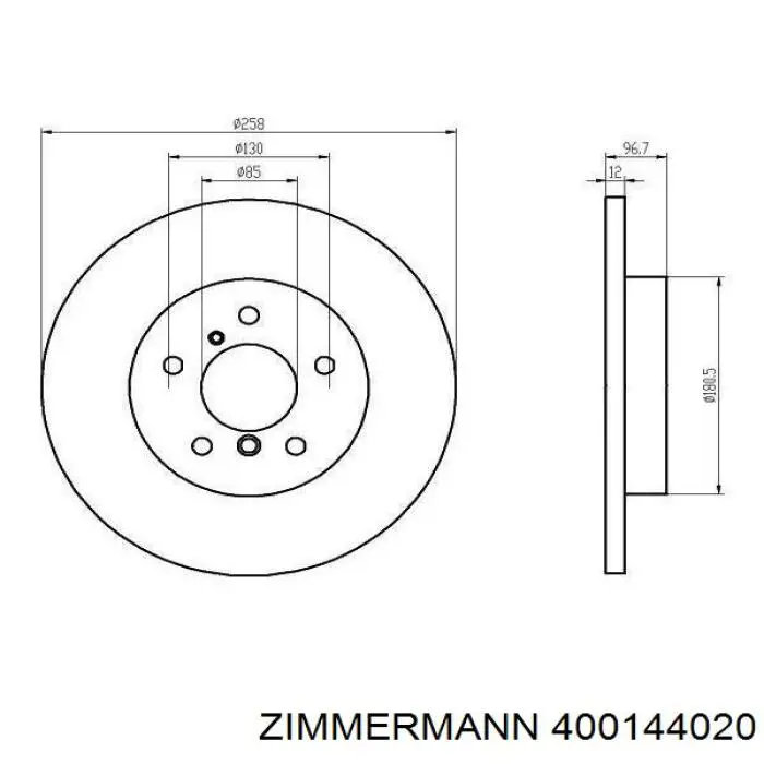 Гальмівні диски 400144020 Zimmermann