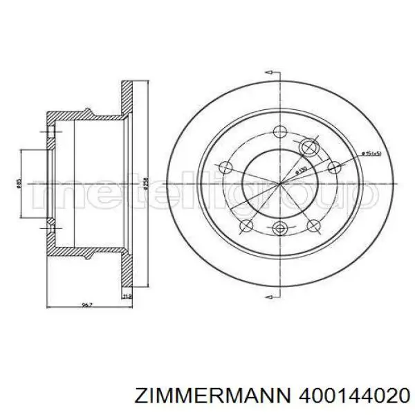 400144020 Zimmermann Дискові гальма