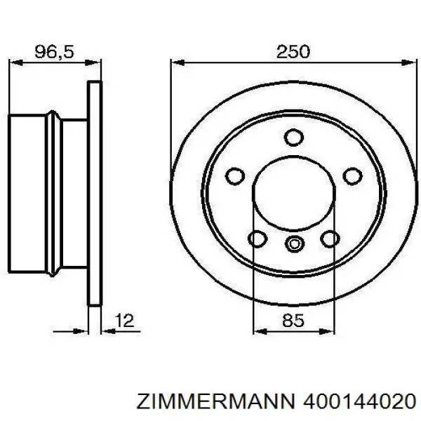 Задні дискові гальма Zimmermann 400144020 ціна, від 31.77 USD
