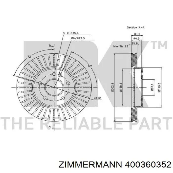 Гальмівні диски передні 400360352 Zimmermann