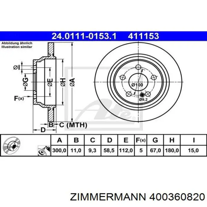 400360820 Zimmermann Дискові гальма