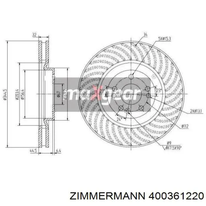 Купити 400361220 Zimmermann Ротор гальмівний