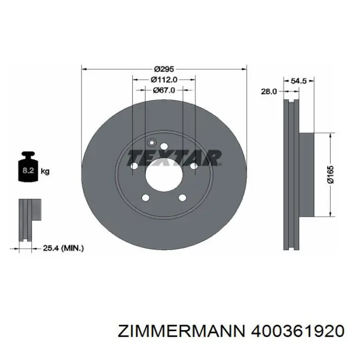 Купити 400361920 Zimmermann Ротор гальмівний