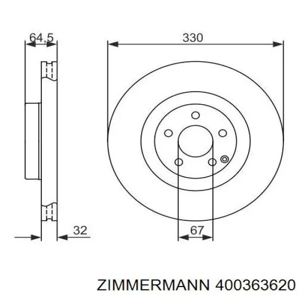Гальмівні диски передні 400363620 Zimmermann