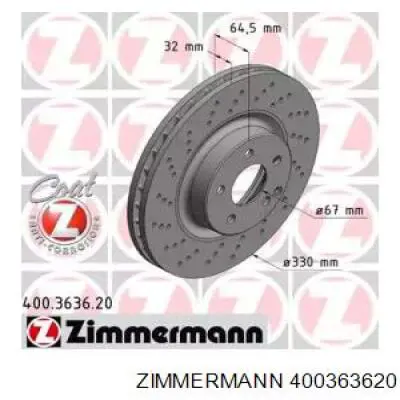 Купити 400363620 Zimmermann Ротор гальмівний