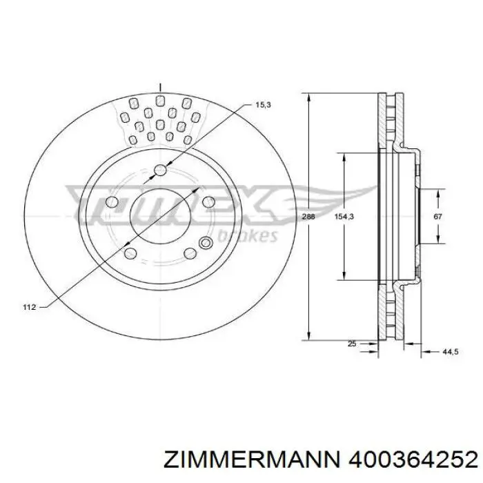 Гальмівні диски передні 400364252 Zimmermann