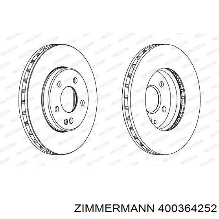 Диск переднього гальма Zimmermann 400364252 ціна, від 42.74 USD