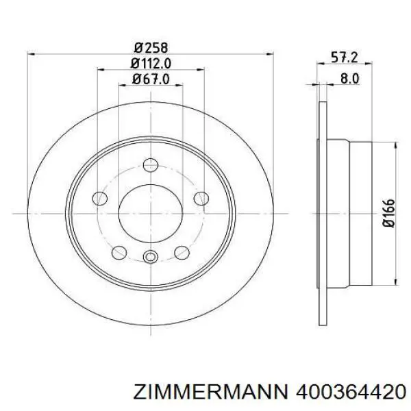 Задні дискові гальма Zimmermann 400364420 ціна, від 22.69 USD