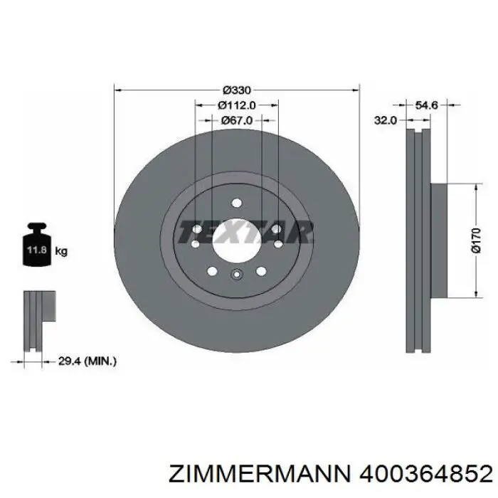 Купити 400364852 Zimmermann Ротор гальмівний