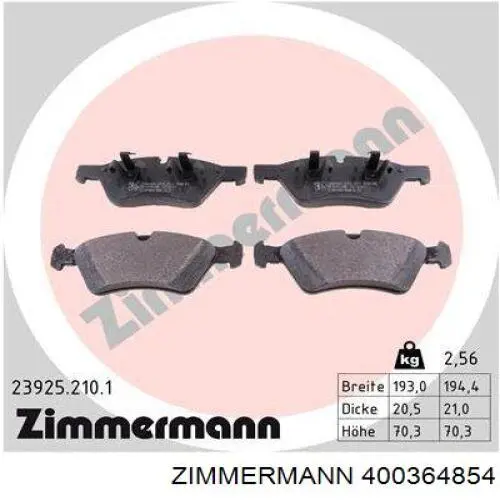 Диск переднього гальма Zimmermann 400364854 ціна, від 72.84 USD
