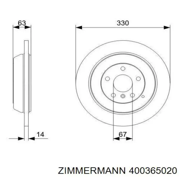Гальмівні диски 400365020 Zimmermann