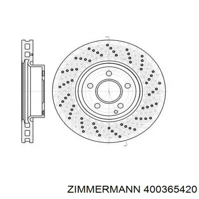Диск гальмівний передній Zimmermann 400365420