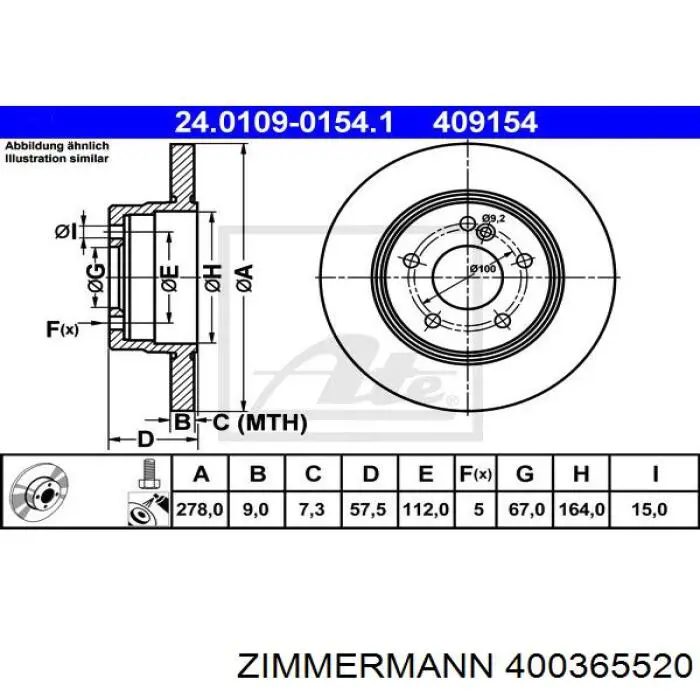 Гальмівні диски 400365520 Zimmermann
