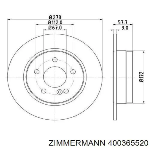 Задні дискові гальма Zimmermann 400365520 ціна, від 38.90 USD