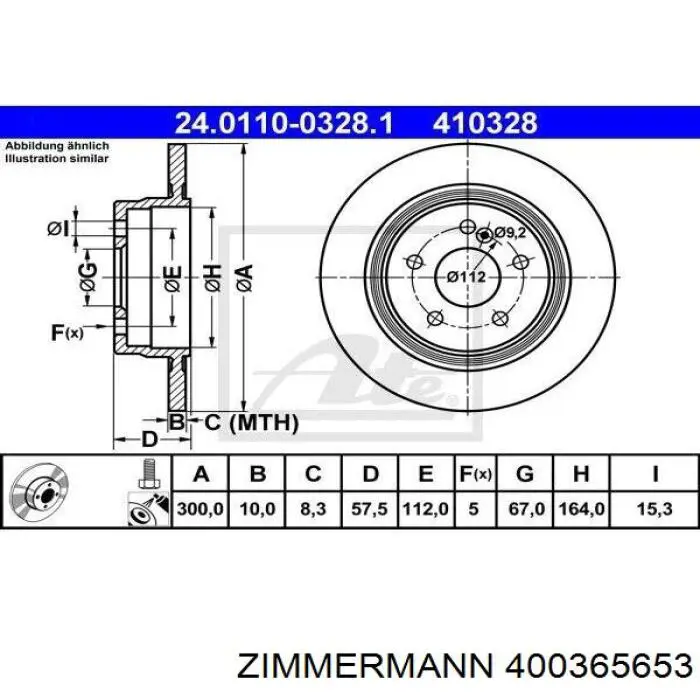 Гальмівні диски передні 400365653 Zimmermann