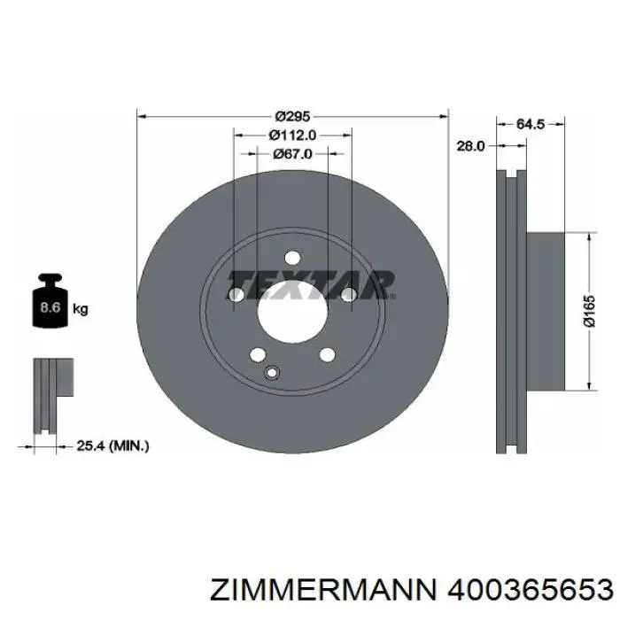Гальмівні диски передні 400365653 Zimmermann