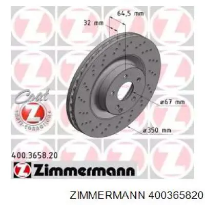 Диск гальмівний передній Zimmermann 400365820
