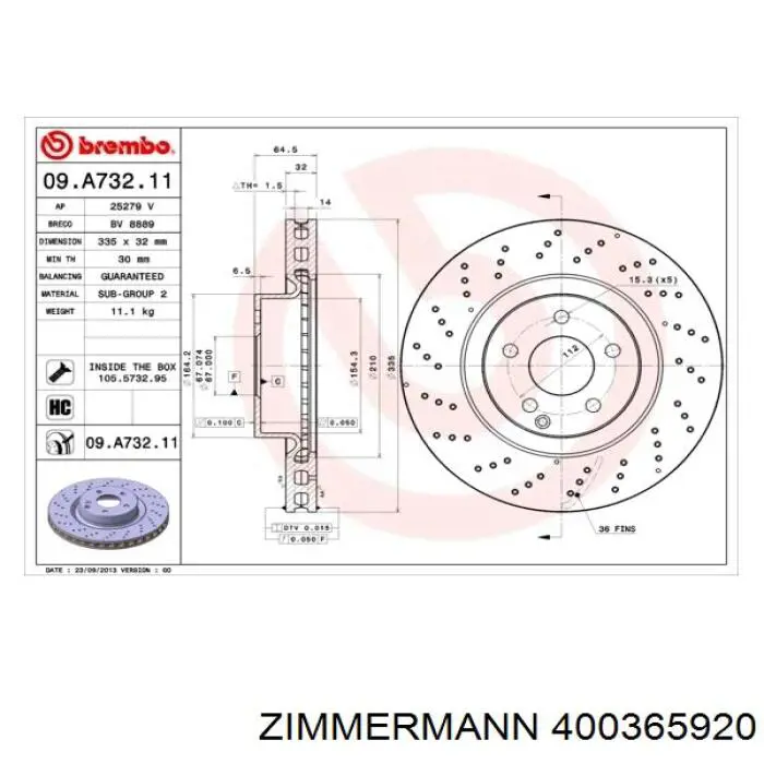Купити 400365920 Zimmermann Ротор гальмівний